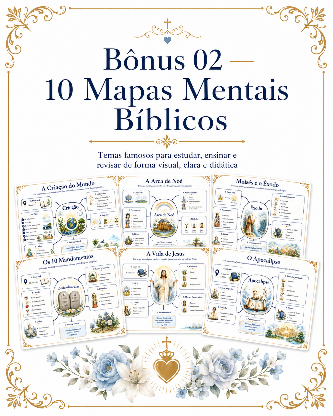 Capa do bônus com mapas mentais católicos exclusivos